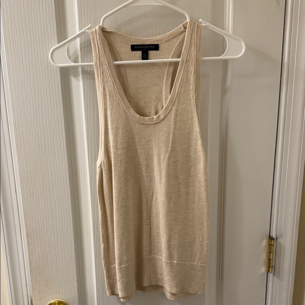 NWOT Banana Republic Beige Sleeveless Top